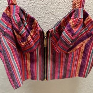 Forever 21 Mexican Tribal Print Crop Top